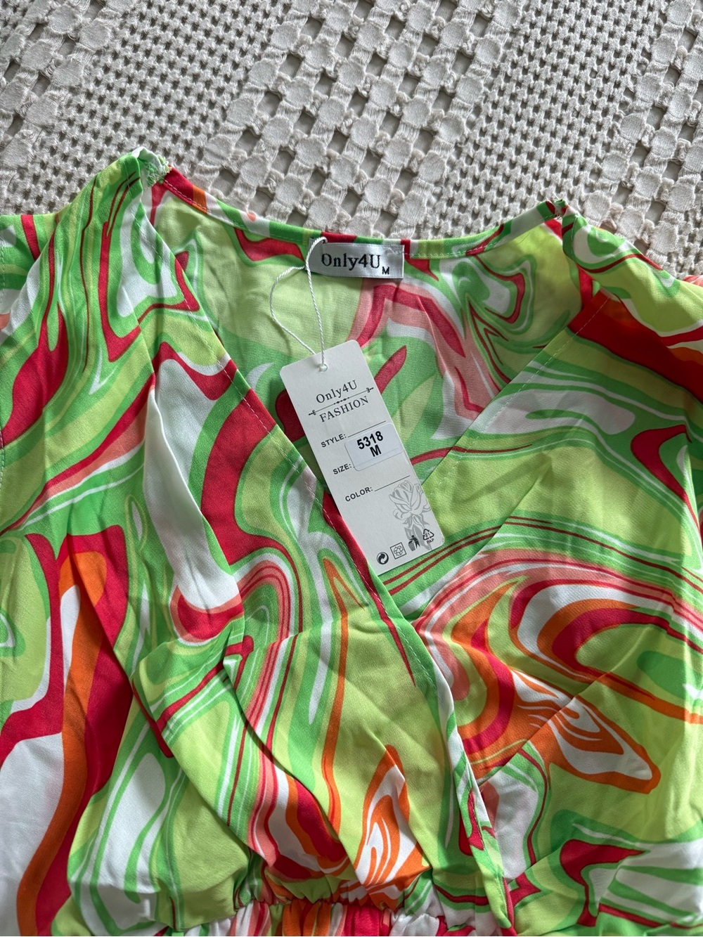 NEW Lime Swirl Maxi Dress Size M - Picture 4 of 4